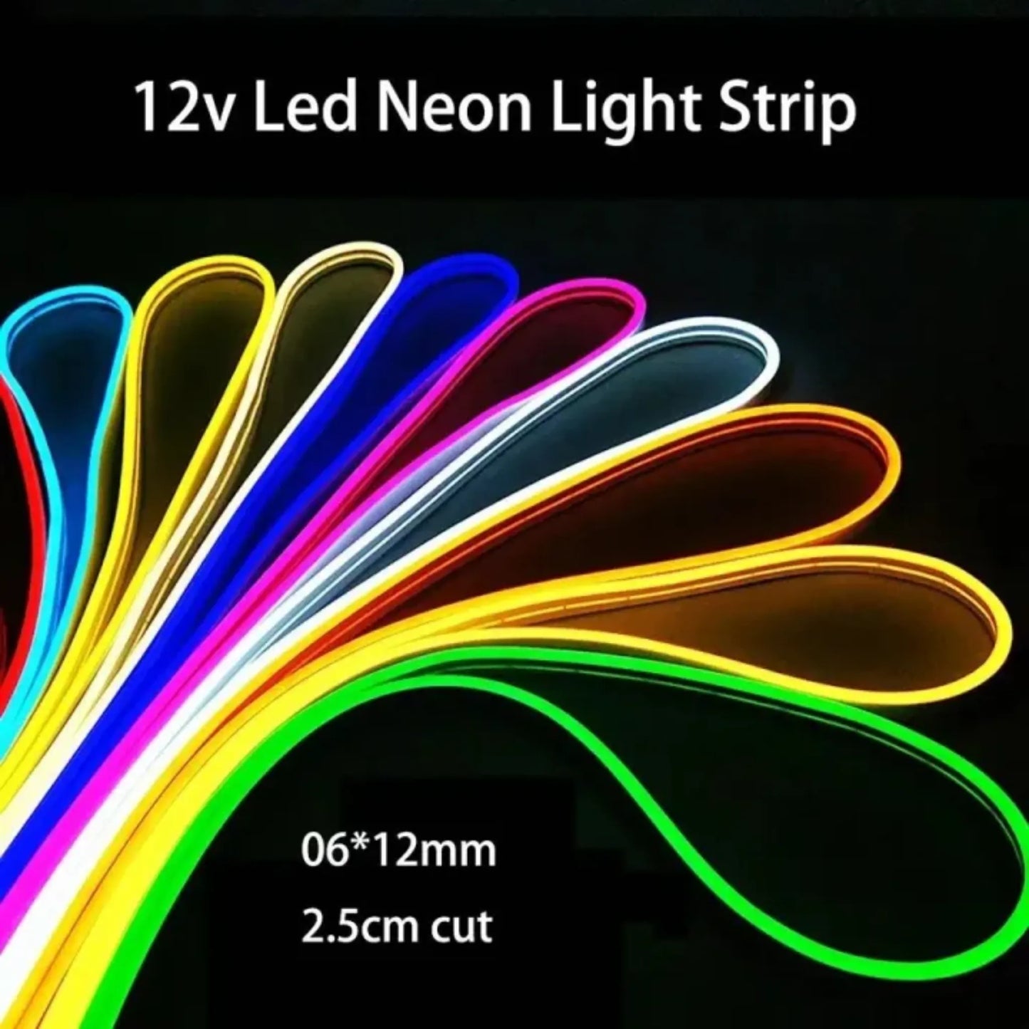 Neon light strip 5m waterproof 12v - with free Adapter