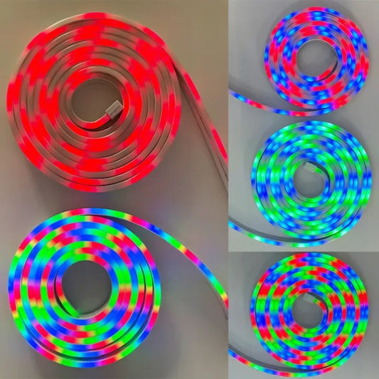 5m RGB Neon LED Strip - Color Changing with Remote & Adapter - 12V