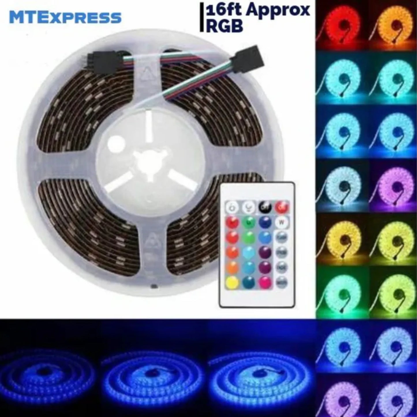 5050 RGB LED Strip with Remote - Multicolor Lighting Effects